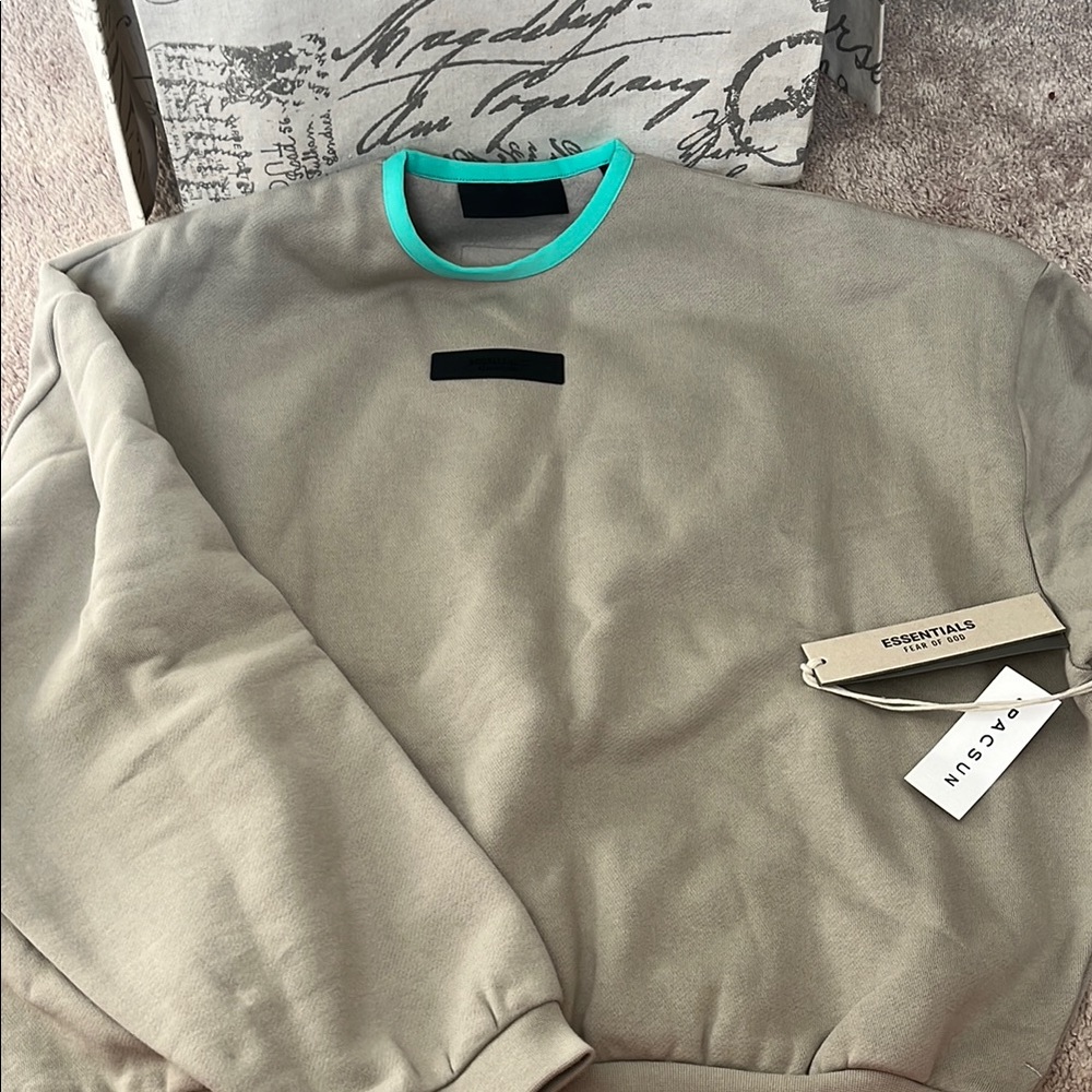 Fear of God Essentials Cream Crewneck Sweater